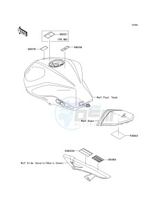 ZR 1000 B [Z1000 EUROPEAN] (B7F-B9F) B7F drawing LABELS