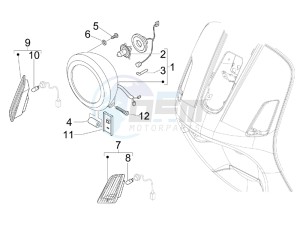 LXV 125 4T Navy (Euro 3) drawing Head lights - Turn signal lamps