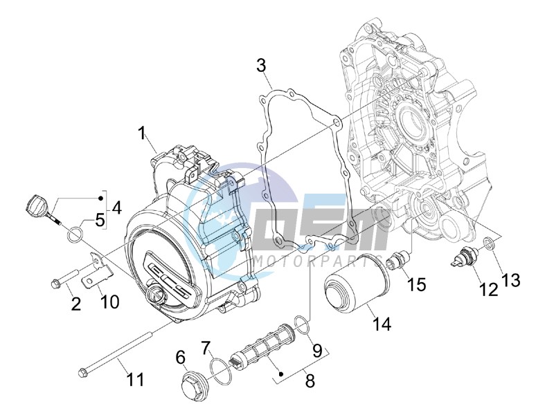 Flywheel magneto cover - Oil filter