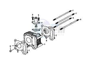 MIO 50I 25KMH (L8) NL EURO4 drawing CYLINDER / TOP GASKET / LOWER GASKET