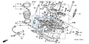 VFR8009 Ireland - (EK / MME) drawing CYLINDER HEAD (REAR)