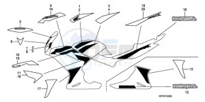 CBR125RWA France - (F / CMF WH) drawing MARK/STRIPE (CBR125RW7/RW9/RWA)