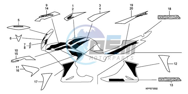 MARK/STRIPE (CBR125RW7/RW9/RWA)