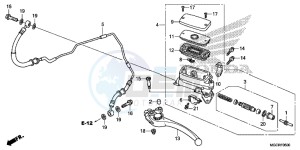 CB1100 UK - (E) drawing CLUTCH MASTER CYLINDER