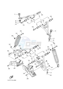 YFM700FWAD YFM7FGPHB GRIZZLY 700 EPS HUNTER (1HP7) drawing FRONT SUSPENSION & WHEEL