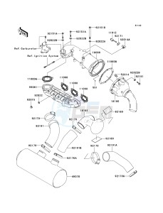 JT 1200 [1200 STX-R] (A1-A2) [1200 STX-R] drawing MUFFLER-- S- -