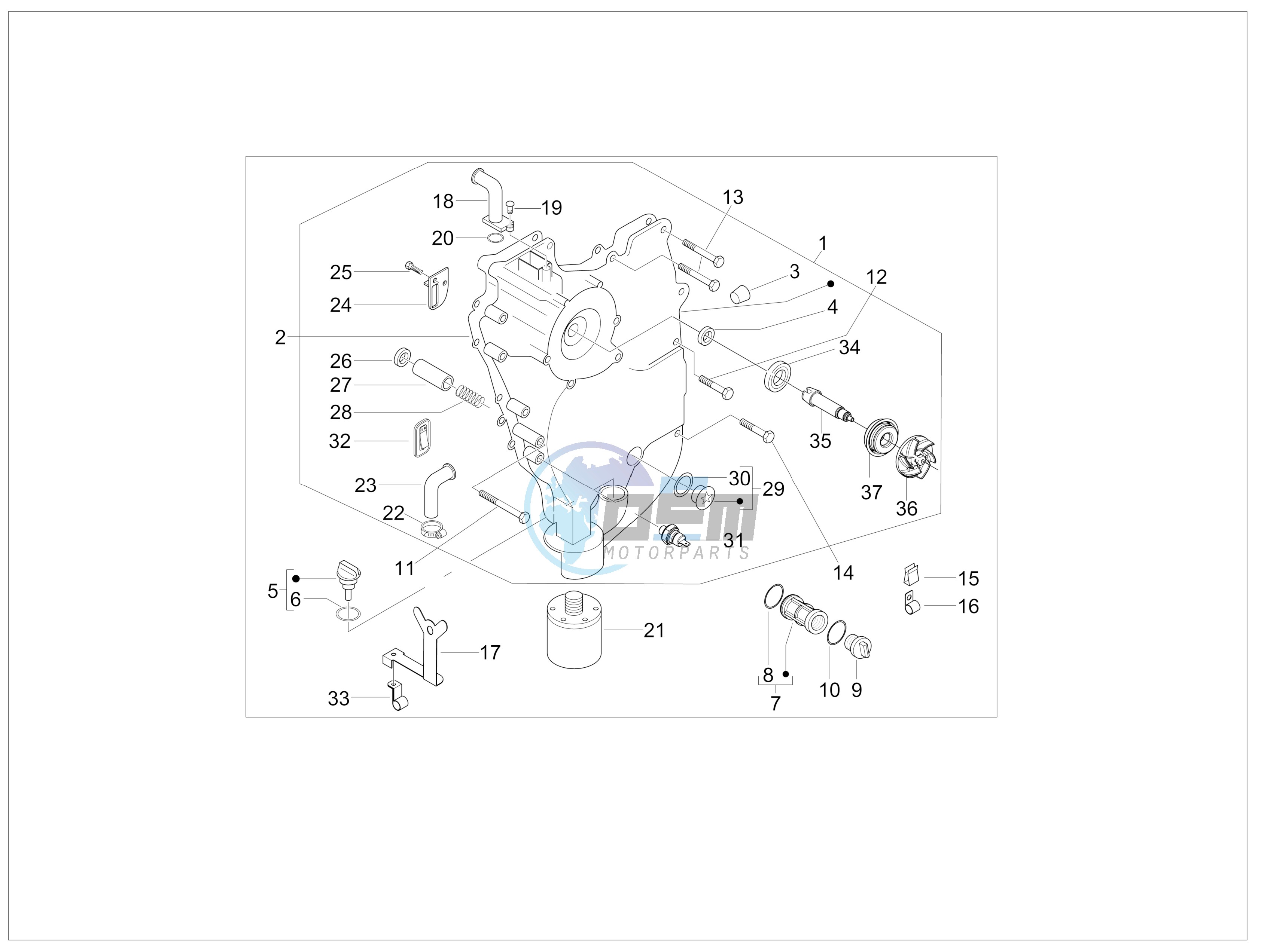 Flywheel magneto cover - Oil filter