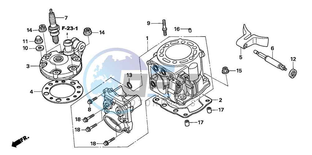 CYLINDER/CYLINDER HEAD (CR250R5-7)