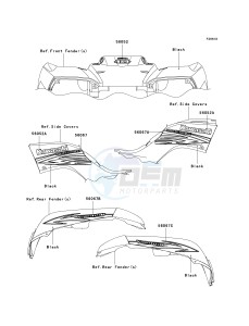 KVF 650 D ([BRUTE FORCE 650 4X4] (D6F-D9F) D7F drawing DECALS-- BLACK- --- D7F- -