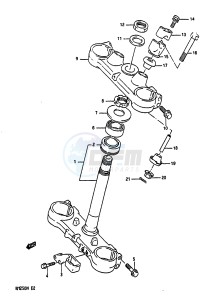 RM250 (K-L-M-N) drawing STEERING STEM (MODEL M N)