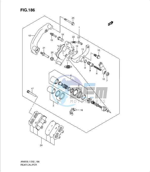 REAR CALIPER (AN650AL1 E24)