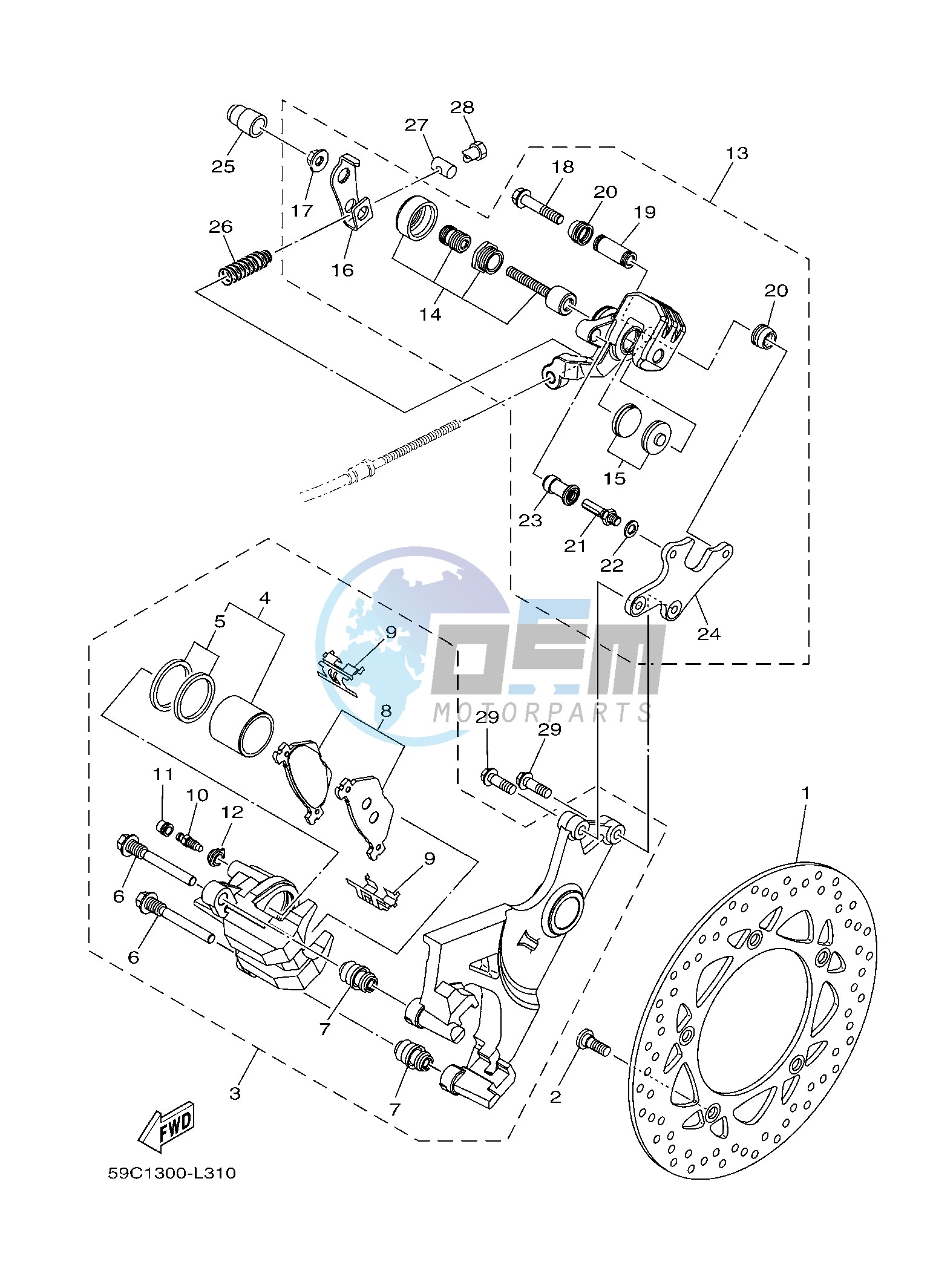 REAR BRAKE CALIPER