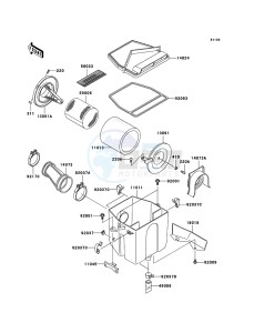 KLF250 KLF250A8F EU GB drawing Air Cleaner