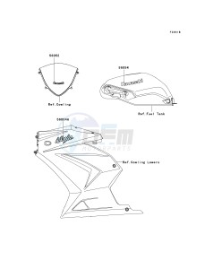 EX250 J [NINJA 250R] (J8F-J9FA) J8F drawing DECALS-- RED- --- J8F- -