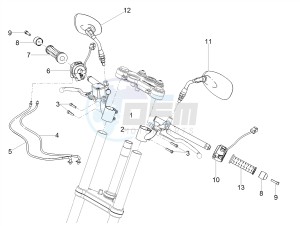 V7 III Racer 750 e4 (NAFTA) drawing Handlebar - Controls