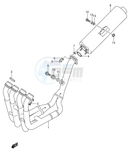 GSX-R600 (E2) drawing MUFFLER