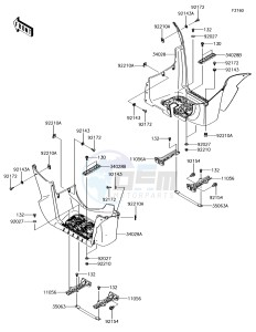 BRUTE FORCE 750 4x4i EPS KVF750GFF EU drawing Footrests