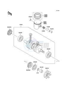 JET SKI 800 SX-R JS800-A3 FR drawing Crankshaft/Piston(s)