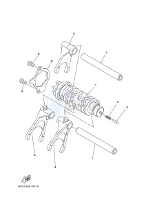 MT07A MT-07 ABS 700 (1XB5 1XB7) drawing SHIFT CAM & FORK