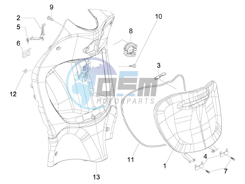 Front glove-box - Knee-guard panel