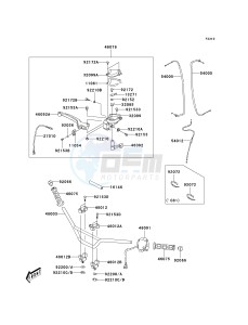 KSF 90 A [KFX90] (A7F-A9S) A8F drawing HANDLEBAR