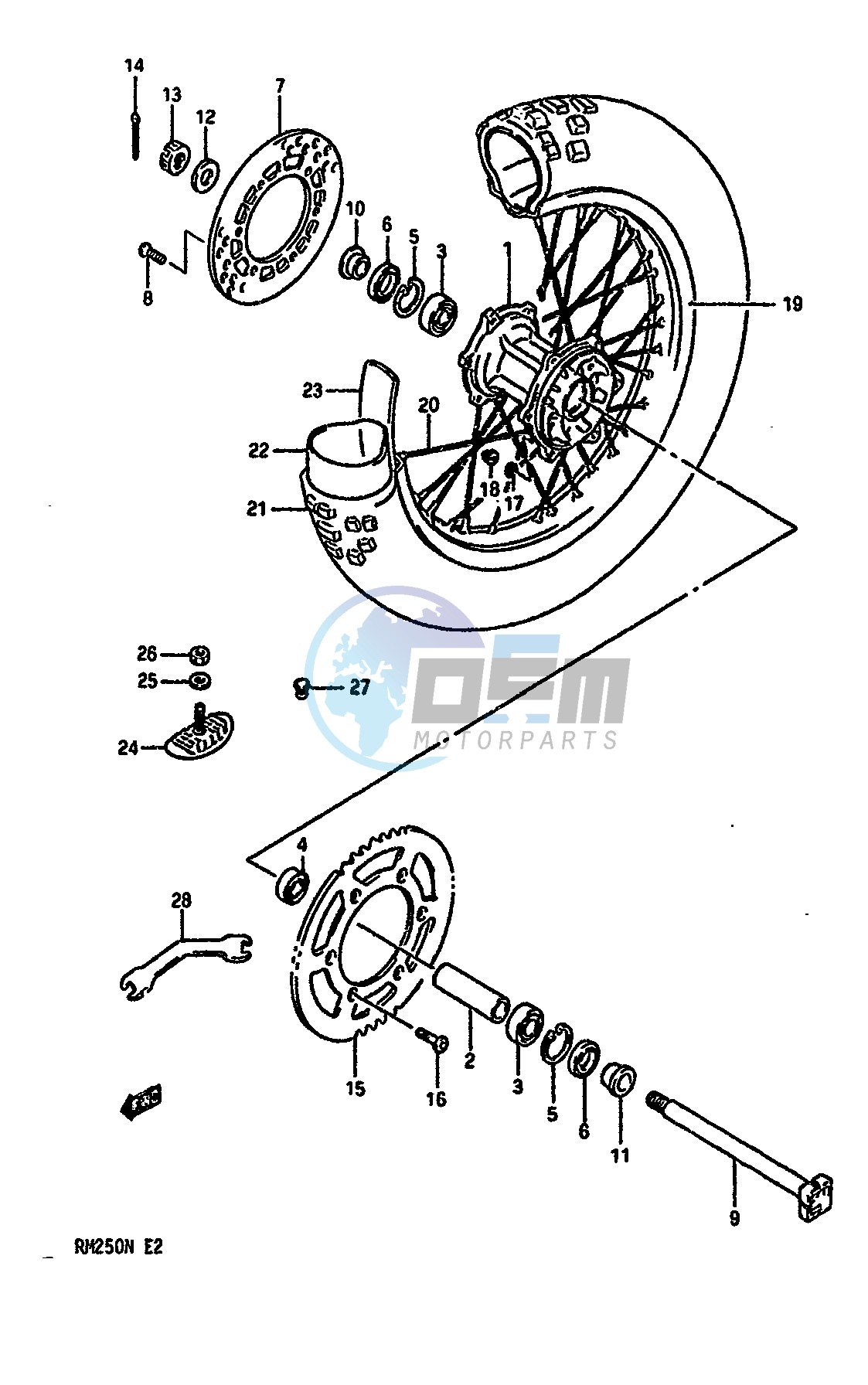 REAR WHEEL (MODEL K)