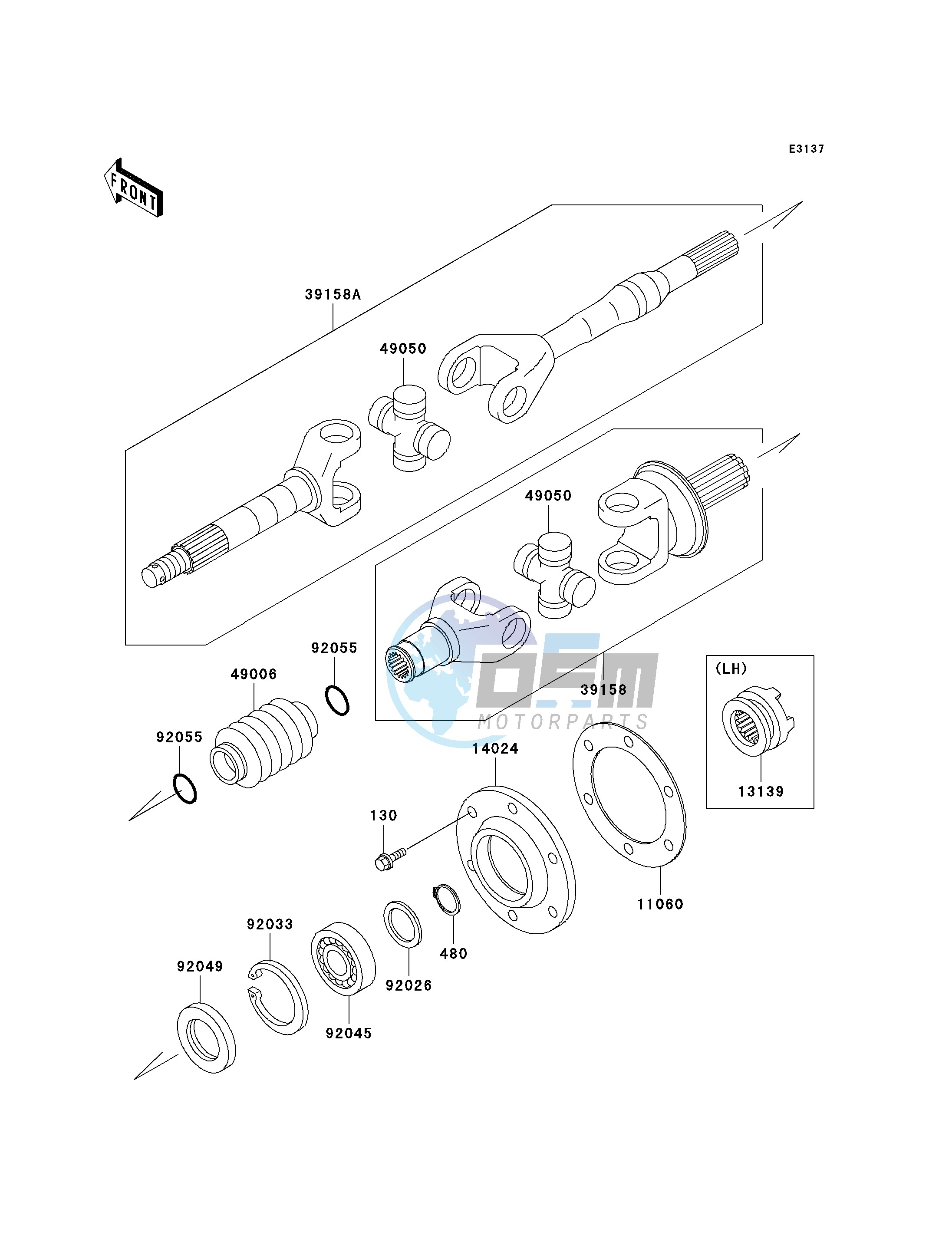 DRIVE SHAFT-REAR-- H1- -