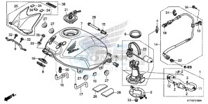 CBR125RTF CBR125RT UK - (E) drawing FUEL TANK