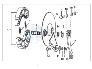 ETX 150 drawing Rear brake assembly