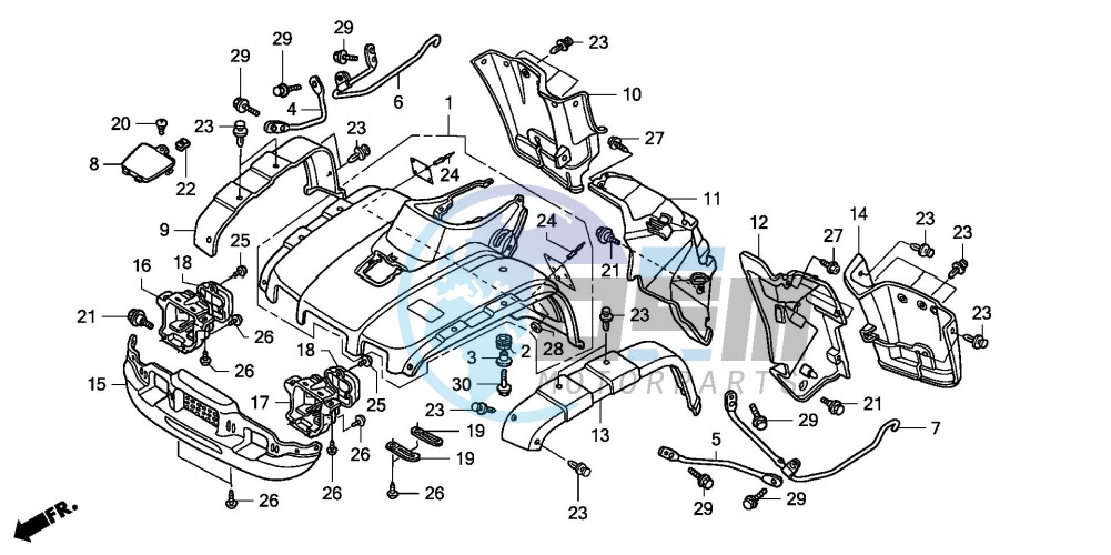 FRONT FENDER (TRX500FA1/2/3/4)