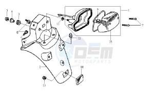 HUSKY 125 drawing TAIL LIGHT - LICENSE PLATE