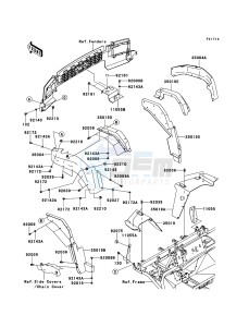 MULE 4010 DIESEL 4x4 KAF950FCF EU drawing Front Fender(s)