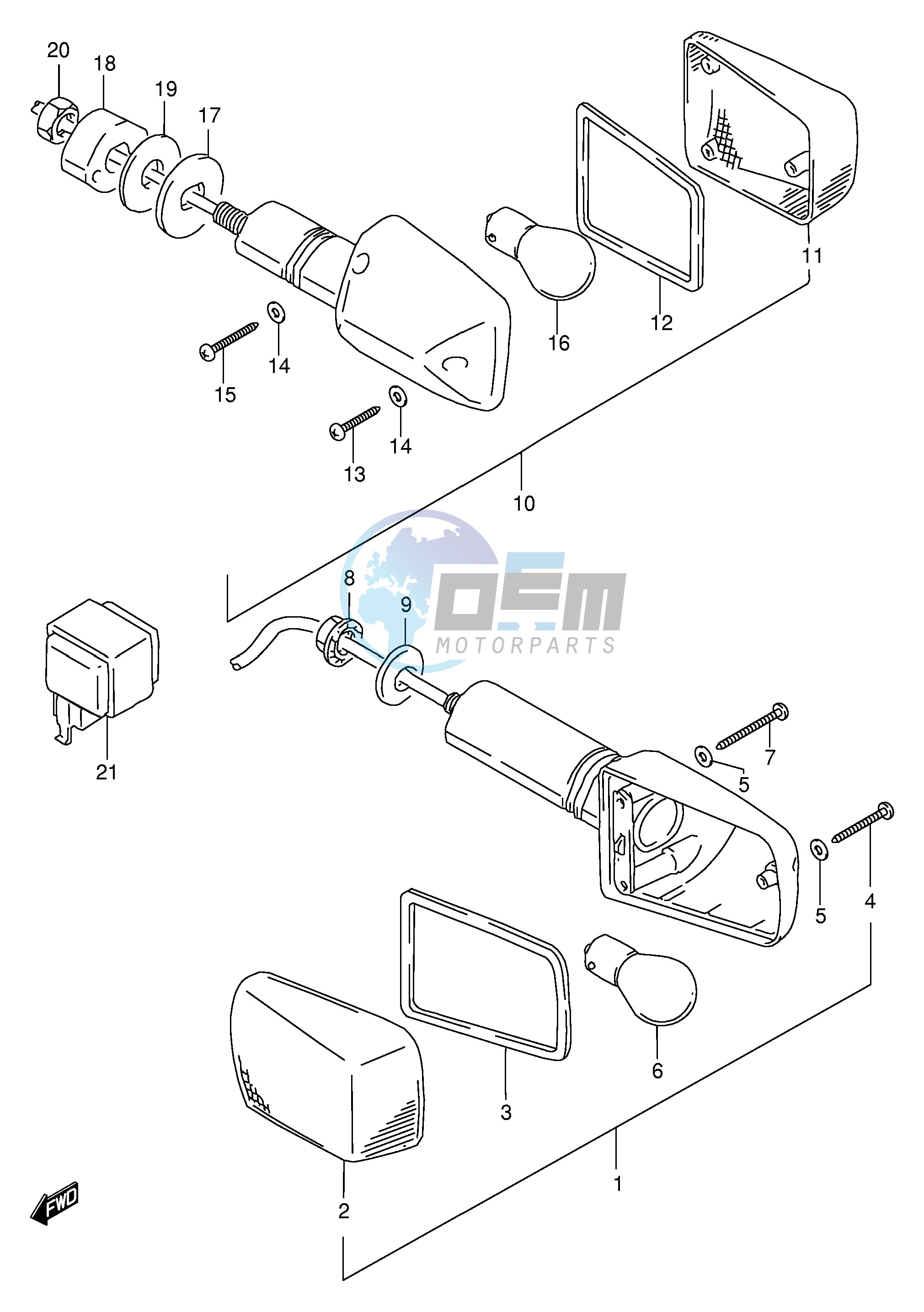 TURN SIGNAL LAMP (MODEL T V W X E17)