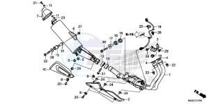 CB500FAF CB500F UK - (E) drawing EXHAUST MUFFLER