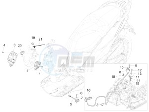 LIBERTY 125 IGET 4T 3V IE E4 ABS (EMEA) drawing Voltage Regulators - Electronic Control Units (ecu) - H.T. Coil