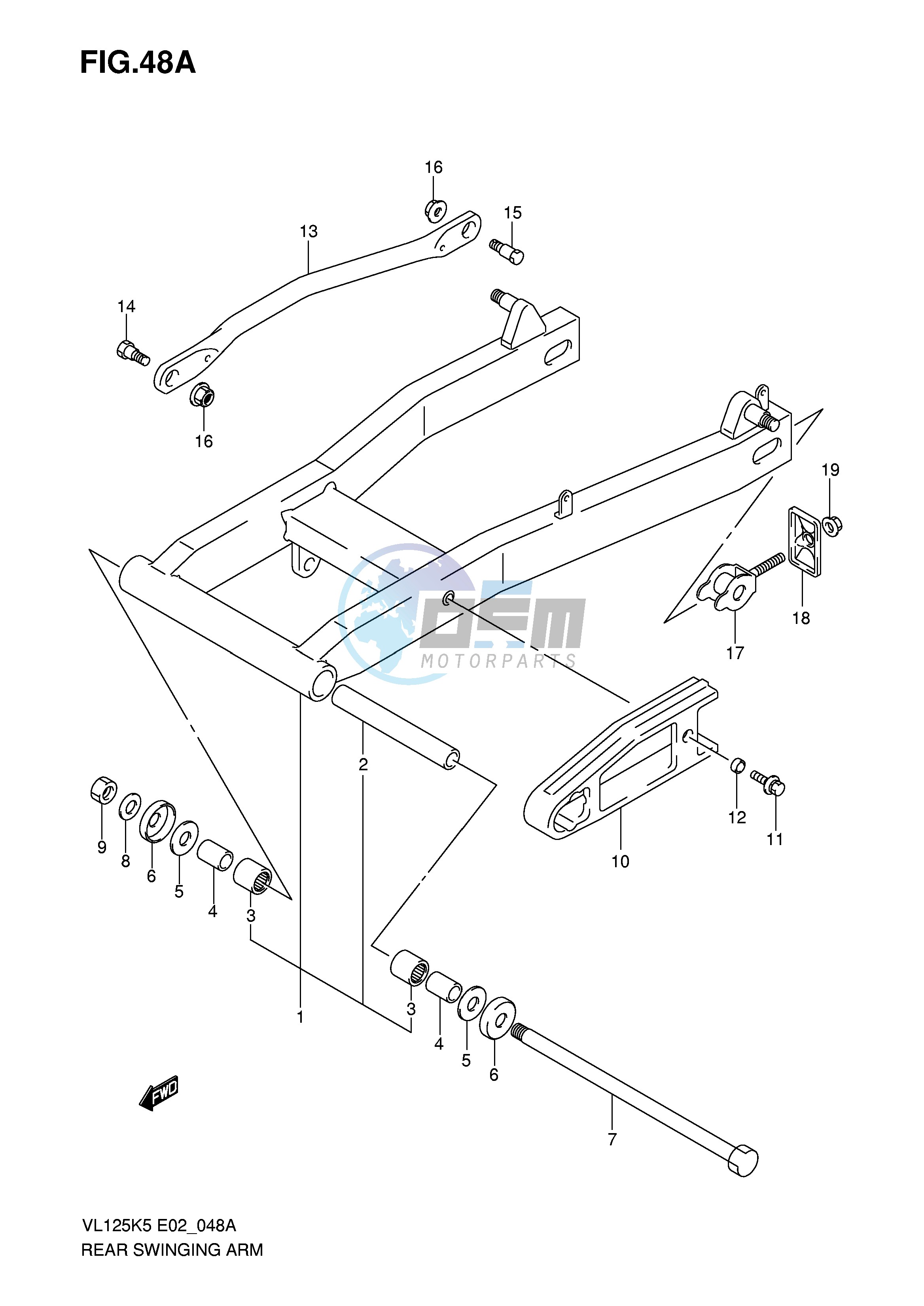 REAR SWINGING ARM (MODEL K6 K7)