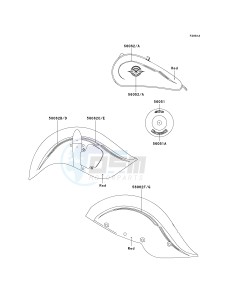 VN 800 C [VULCAN 800 DRIFTER] (C1 CAN ONLY-C2) [VULCAN 800 DRIFTER] drawing DECALS-- RED- --- VN800-C1- -