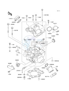 KVF 400 D [PRAIRIE 400] (D1-D4) [PRAIRIE 400] drawing CYLINDER HEAD