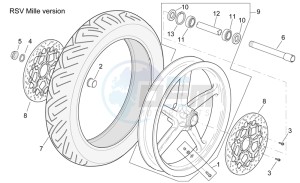 RSV 2 1000 drawing Front wheel RSV Mille Version