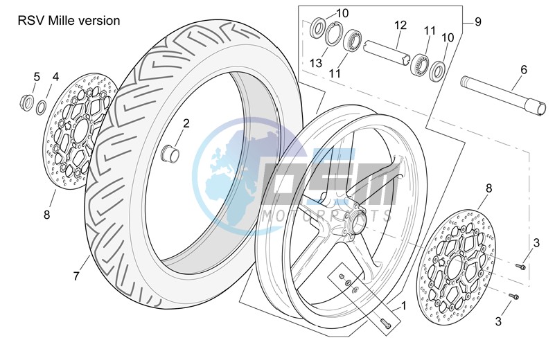 Front wheel RSV Mille Version