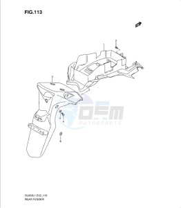 DL650 drawing REAR FENDER (DL650AL1 E19)