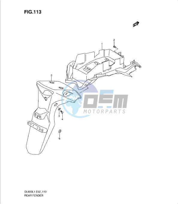 REAR FENDER (DL650AL1 E19)