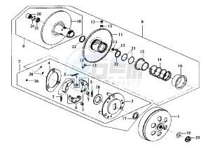 JOYRIDE - 125 cc drawing DRIVEN PULLEY