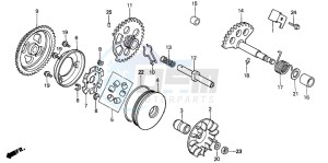 SH50D drawing DRIVE FACE/ KICK STARTER SPINDLE