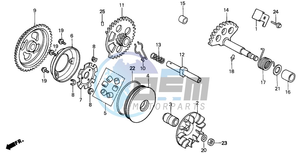 DRIVE FACE/ KICK STARTER SPINDLE