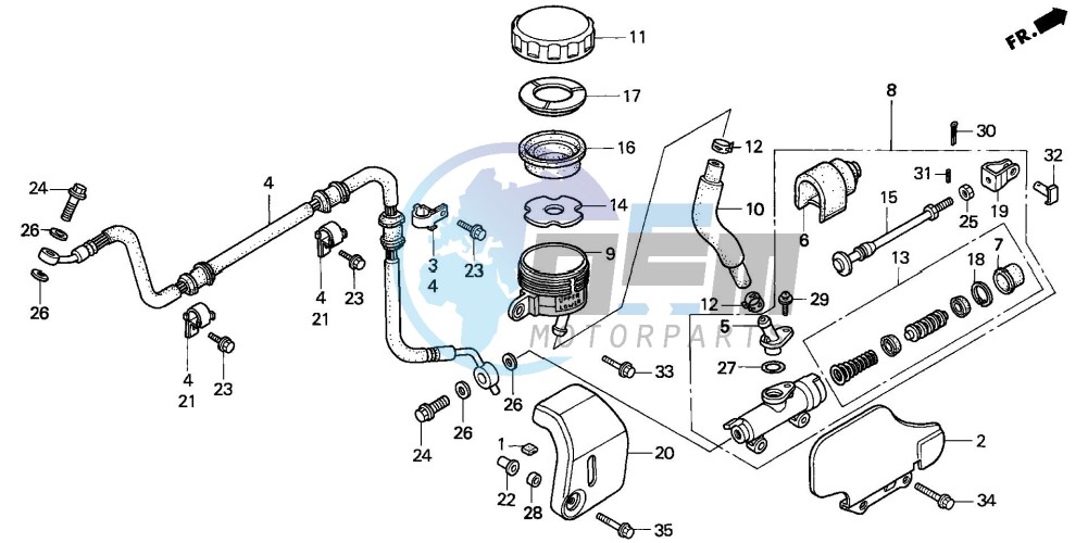 REAR BRAKE MASTER CYLINDER (VT1100C2)