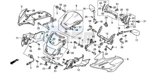 CB1300 CB1300SUPER FOUR drawing FR. COWL/SIDE COWL/WINDSC REEN