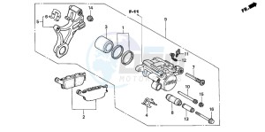 CBR900RE drawing REAR BRAKE CALIPER