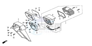 SH50D SCOOPY drawing TAILLIGHT/REAR FENDER (H)