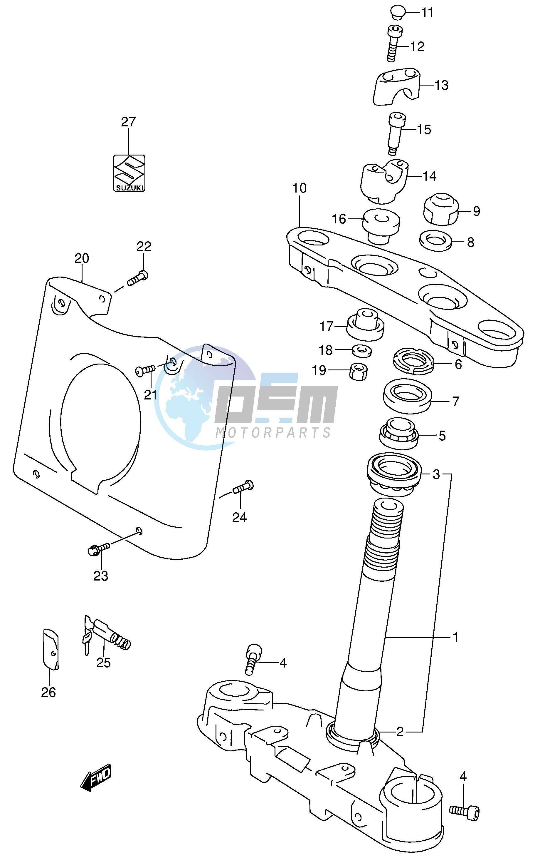 STEERING STEM (MODEL K1 K2 K3 K4)